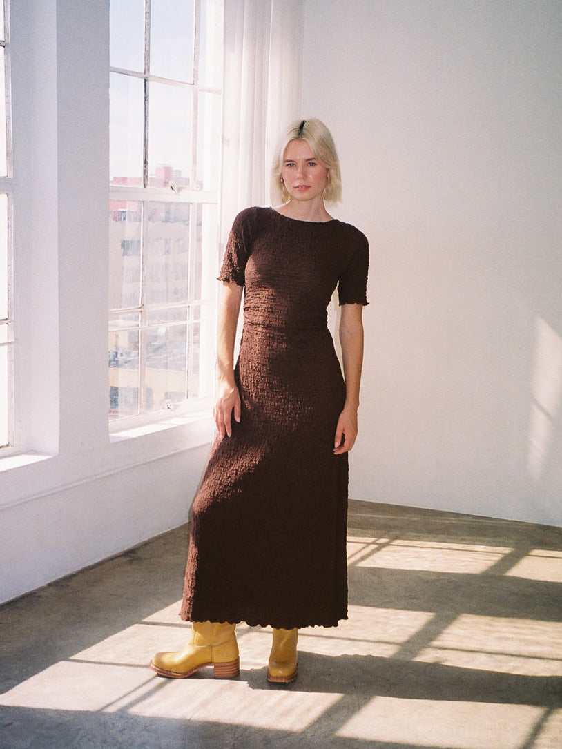 Maya Short Sleeve Dress - Mocha