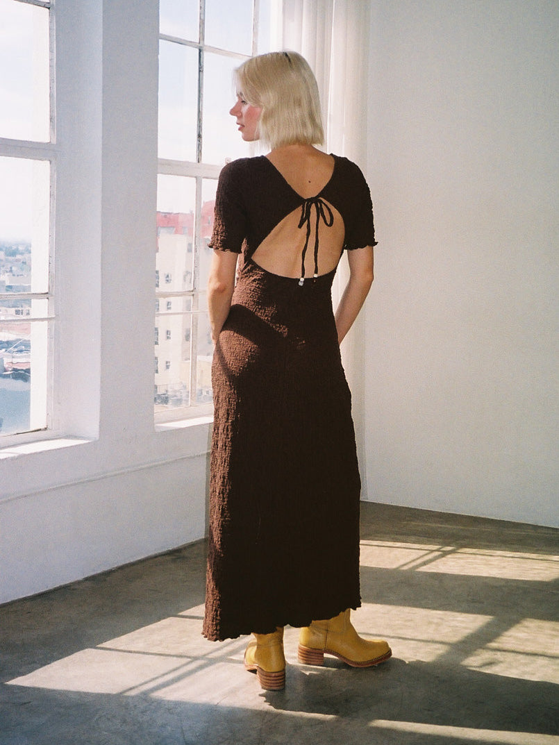 Maya Short Sleeve Dress - Mocha