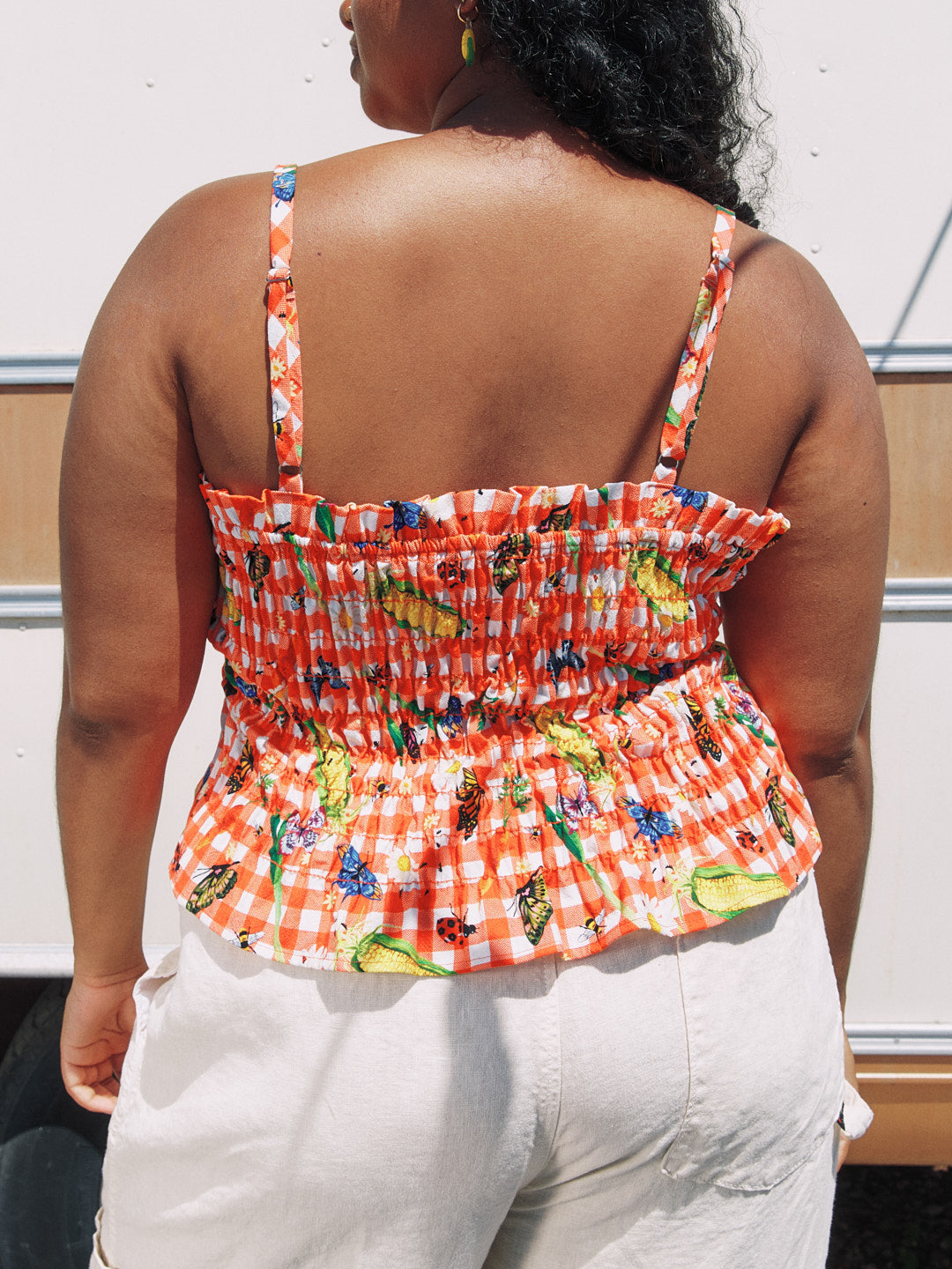 Cara Top - Garden Critters Gingham