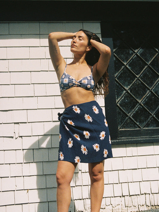 Mel Wrap - Navy Daisy