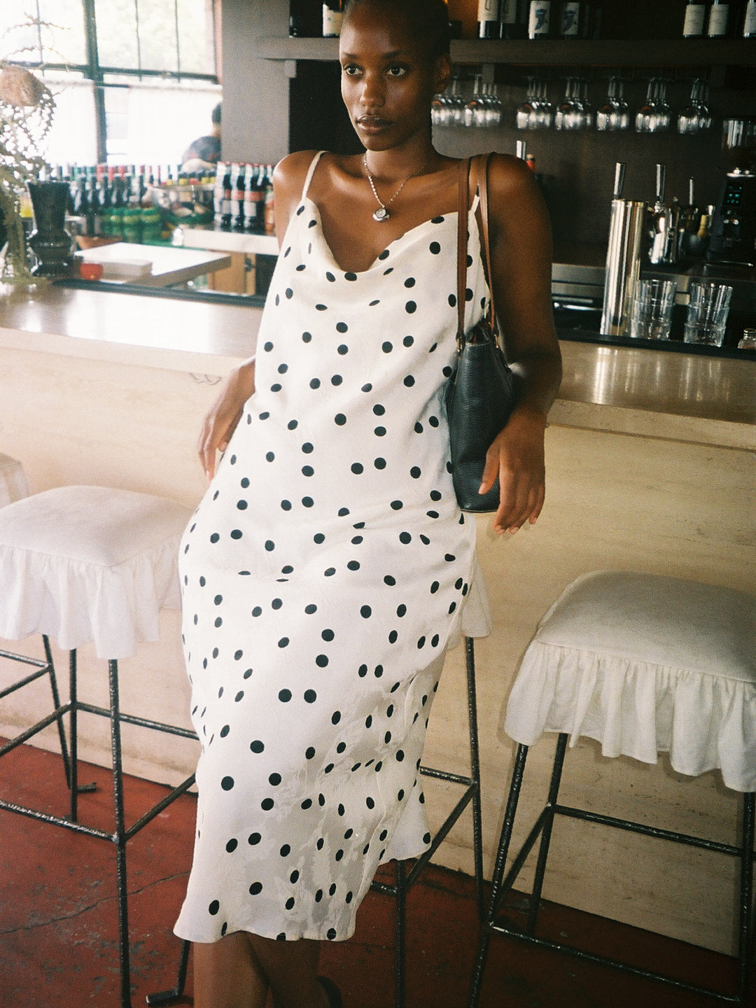 Griffin Dress - White Dot