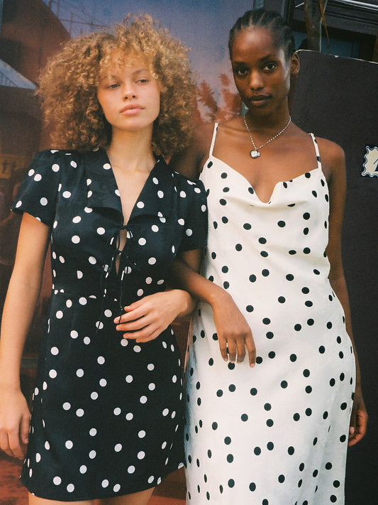 Griffin Dress - White Dot