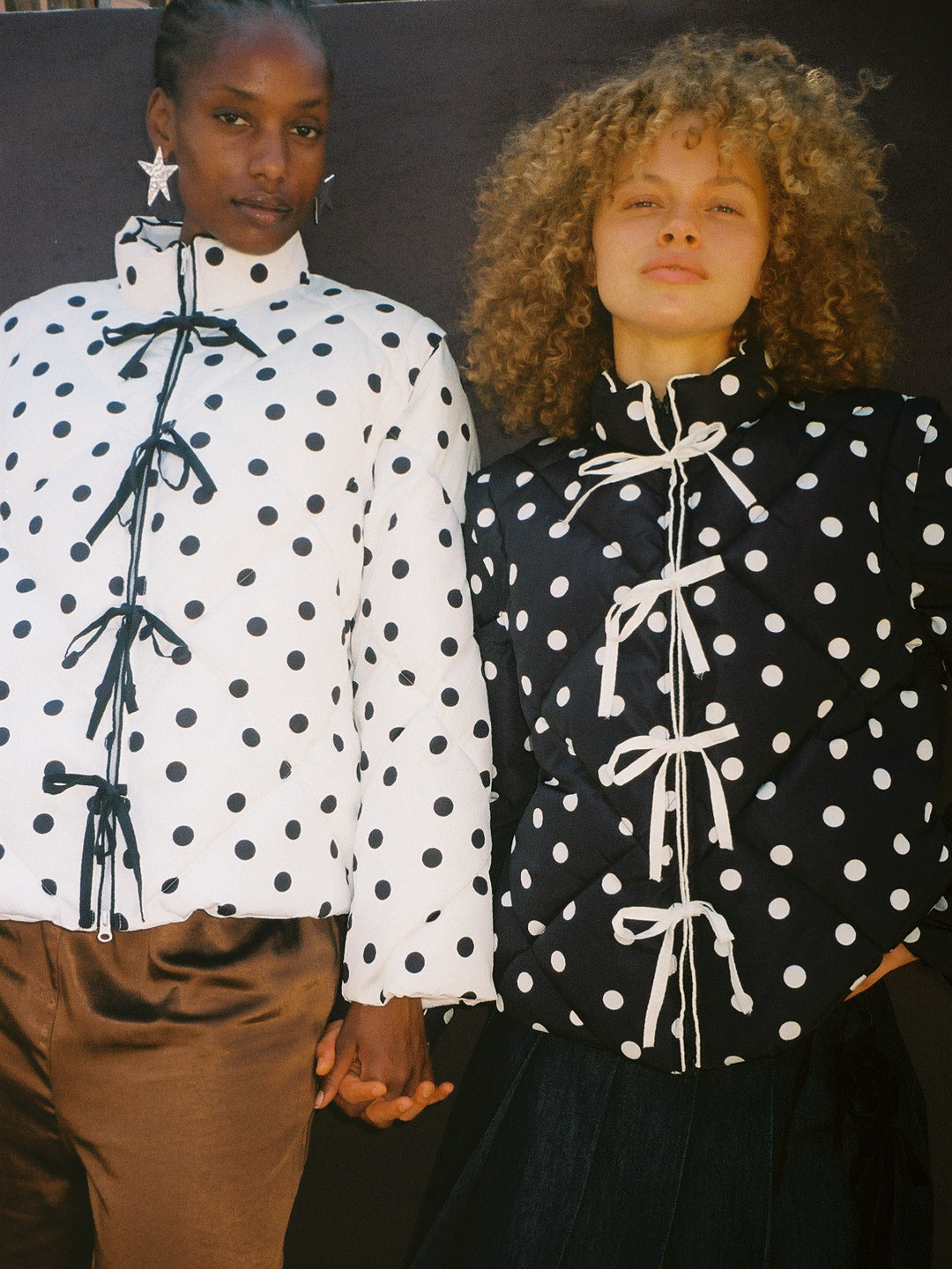 Lady Puffer Jacket  -  White Dot