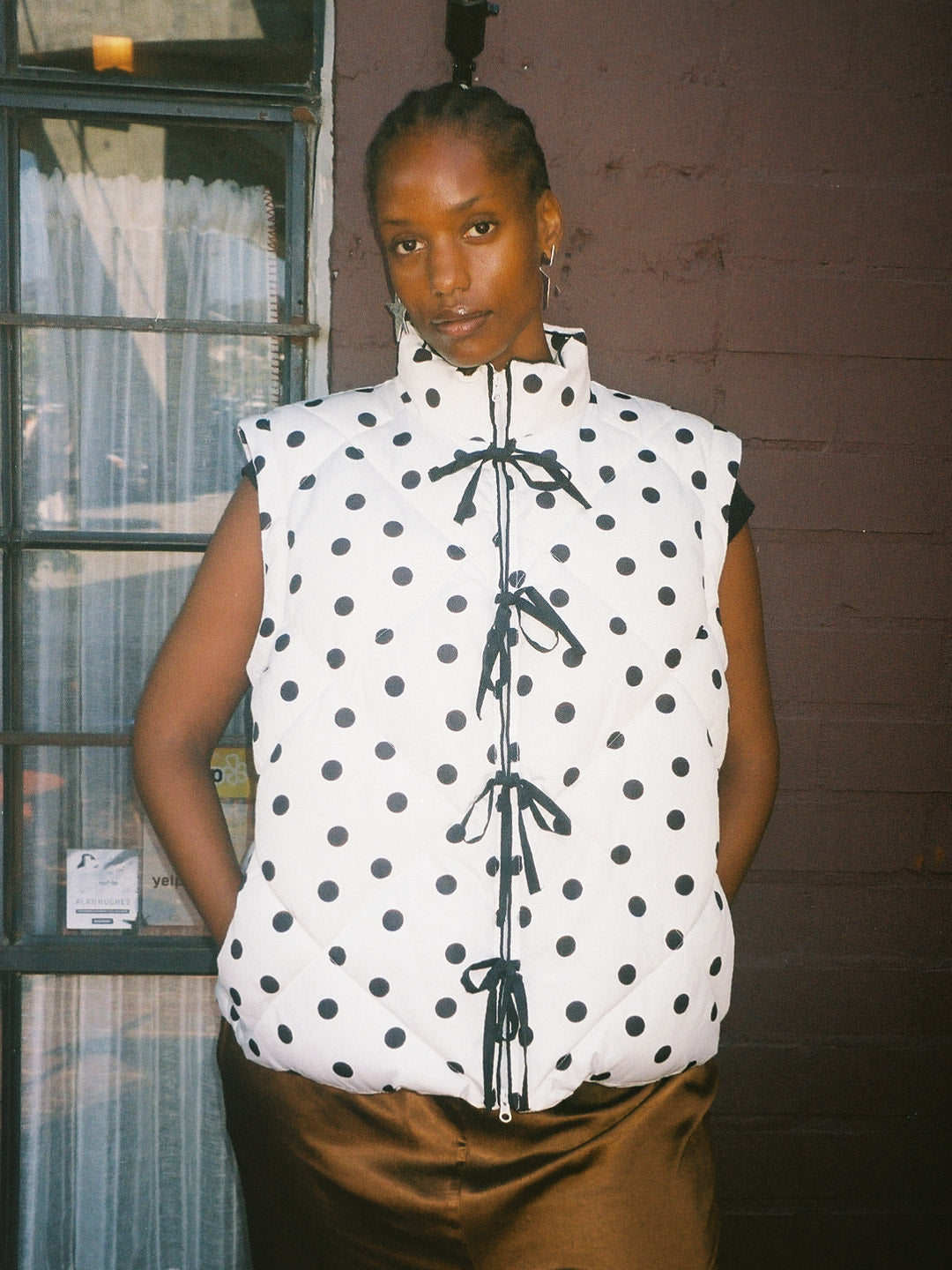 Lady Puffer Jacket  -  White Dot