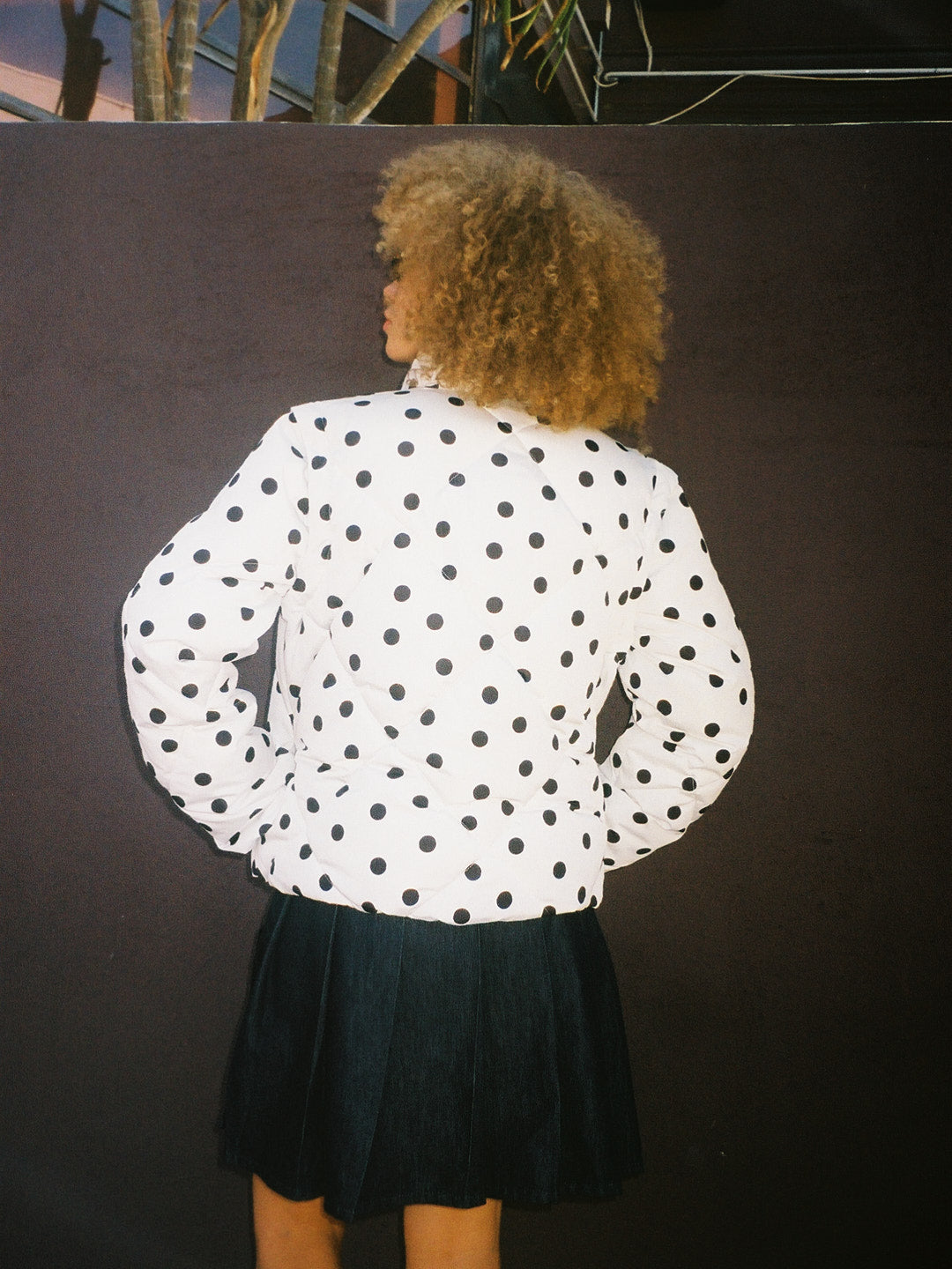 Lady Puffer Jacket  -  White Dot