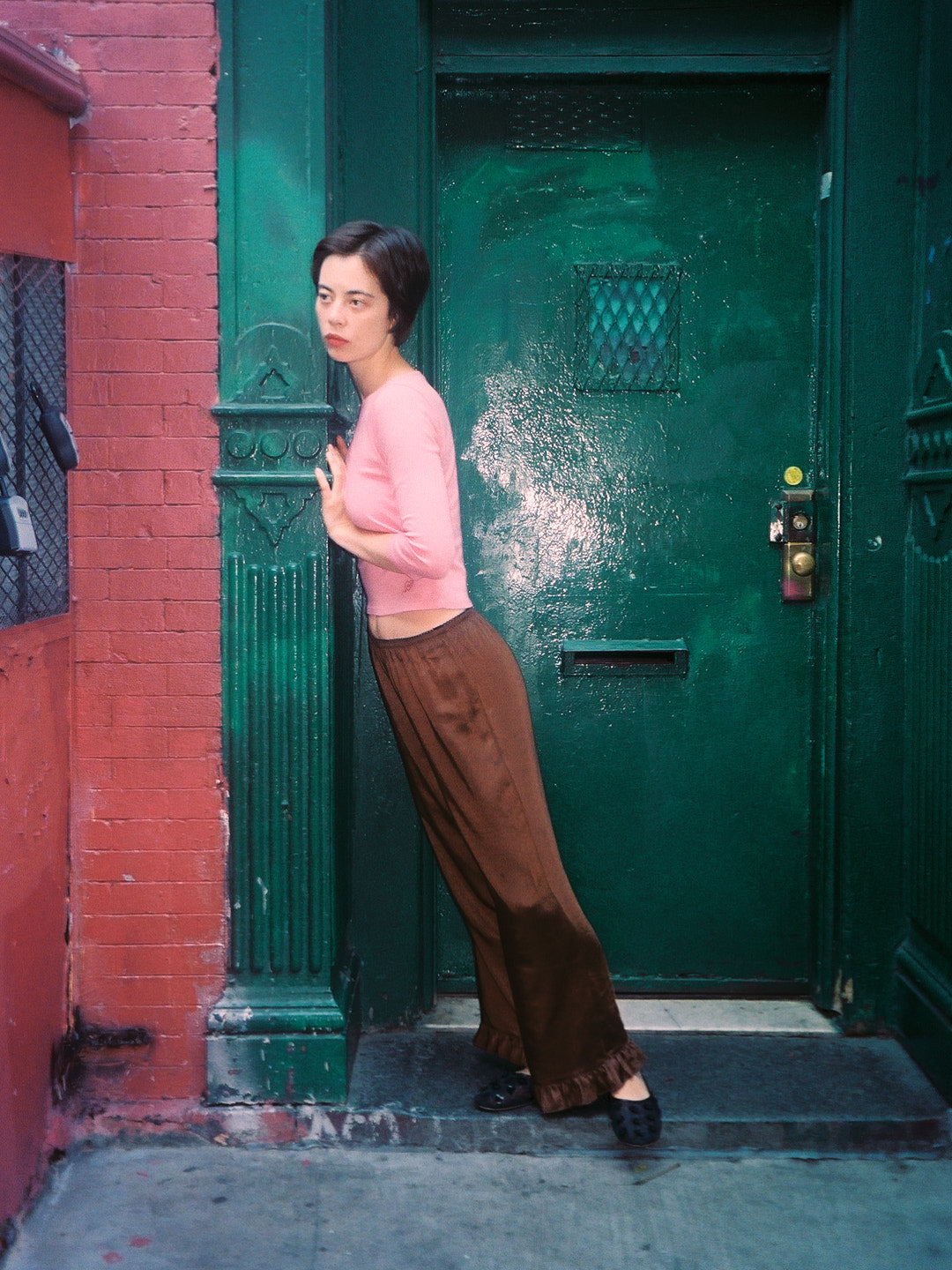 Liora Ruffle Pant - Chocolate