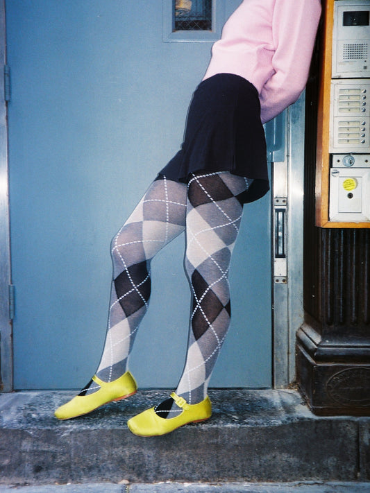 Harriet Argyle Tights - Grey Melange