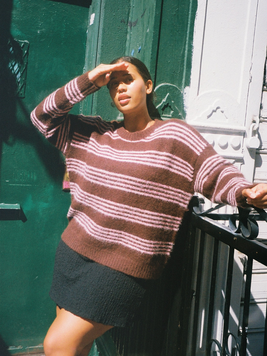 Bronte Sweater - Mocha & Ballet Pink