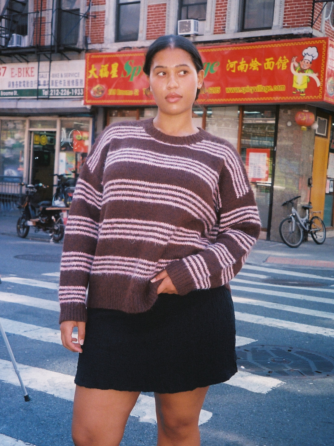 Bronte Sweater - Mocha & Ballet Pink