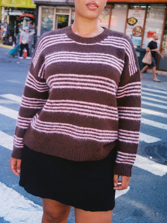 Bronte Sweater - Mocha & Ballet Pink
