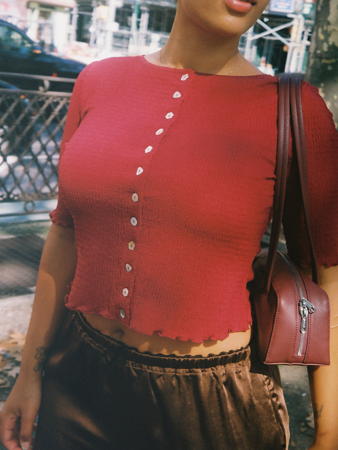 Summer Short Sleeve Top - Merlot