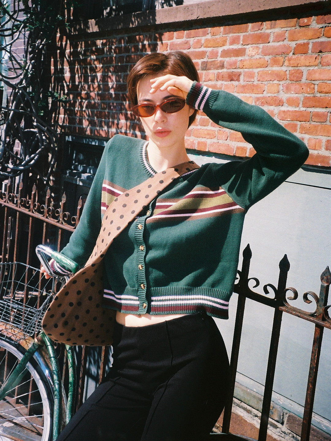 Odessa Cardi - Moss Stripe