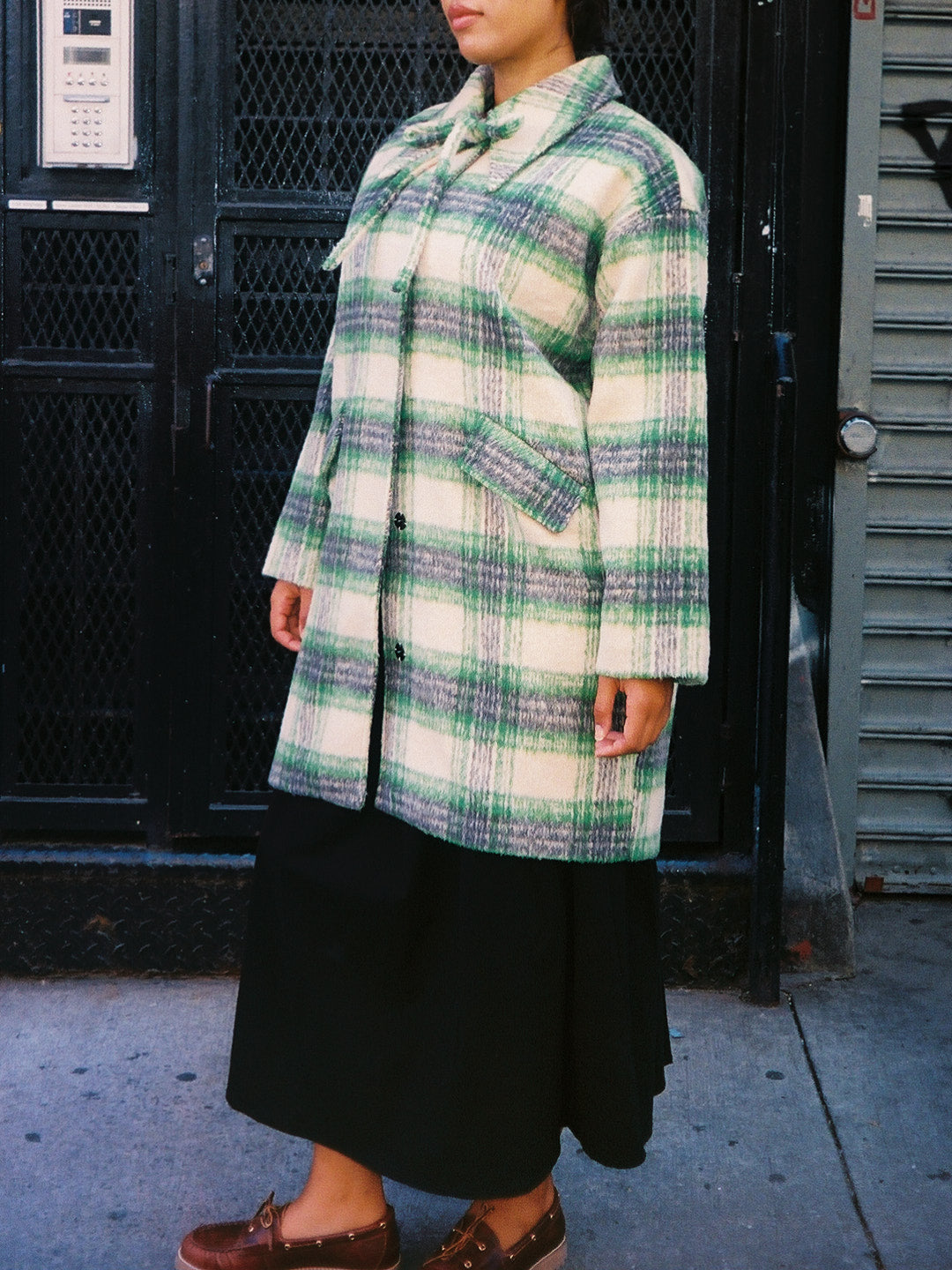 Chelsea Coat - Moss Plaid