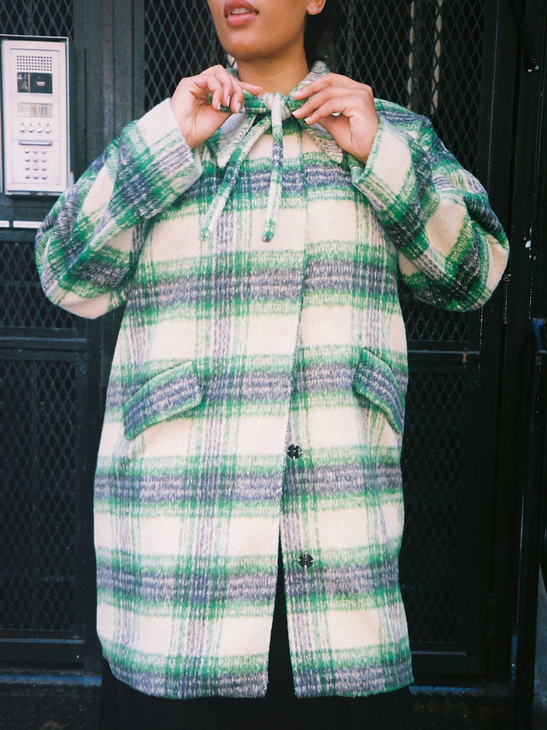 Chelsea Coat - Moss Plaid