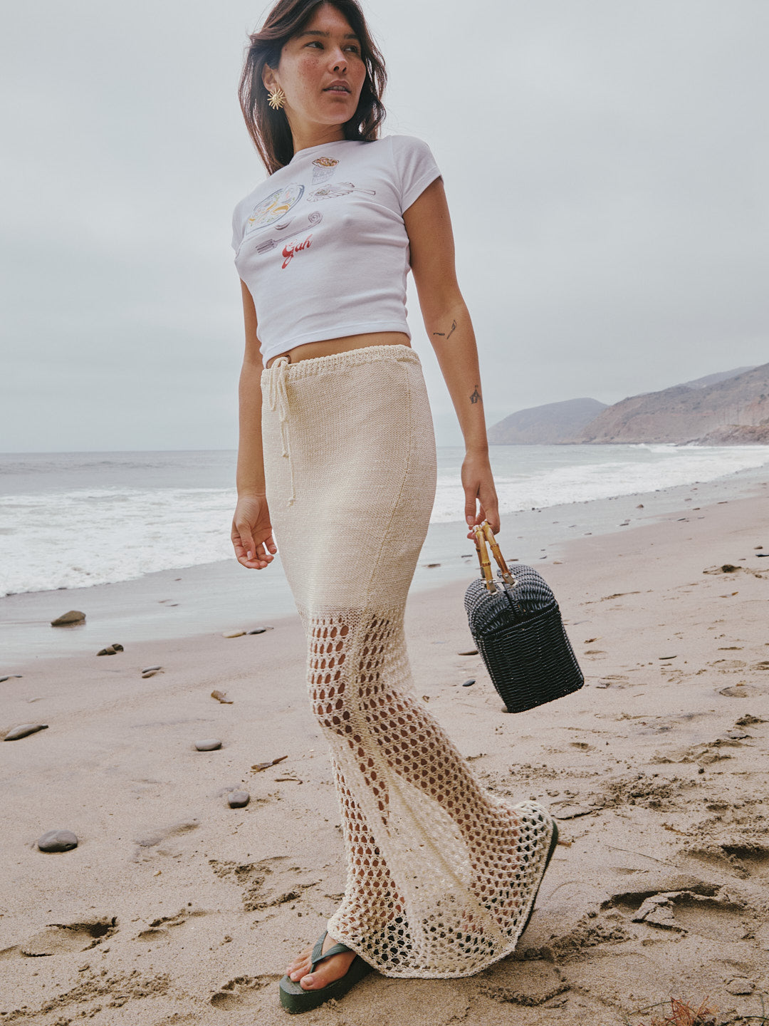 Elea Tricot Skirt - Ecru