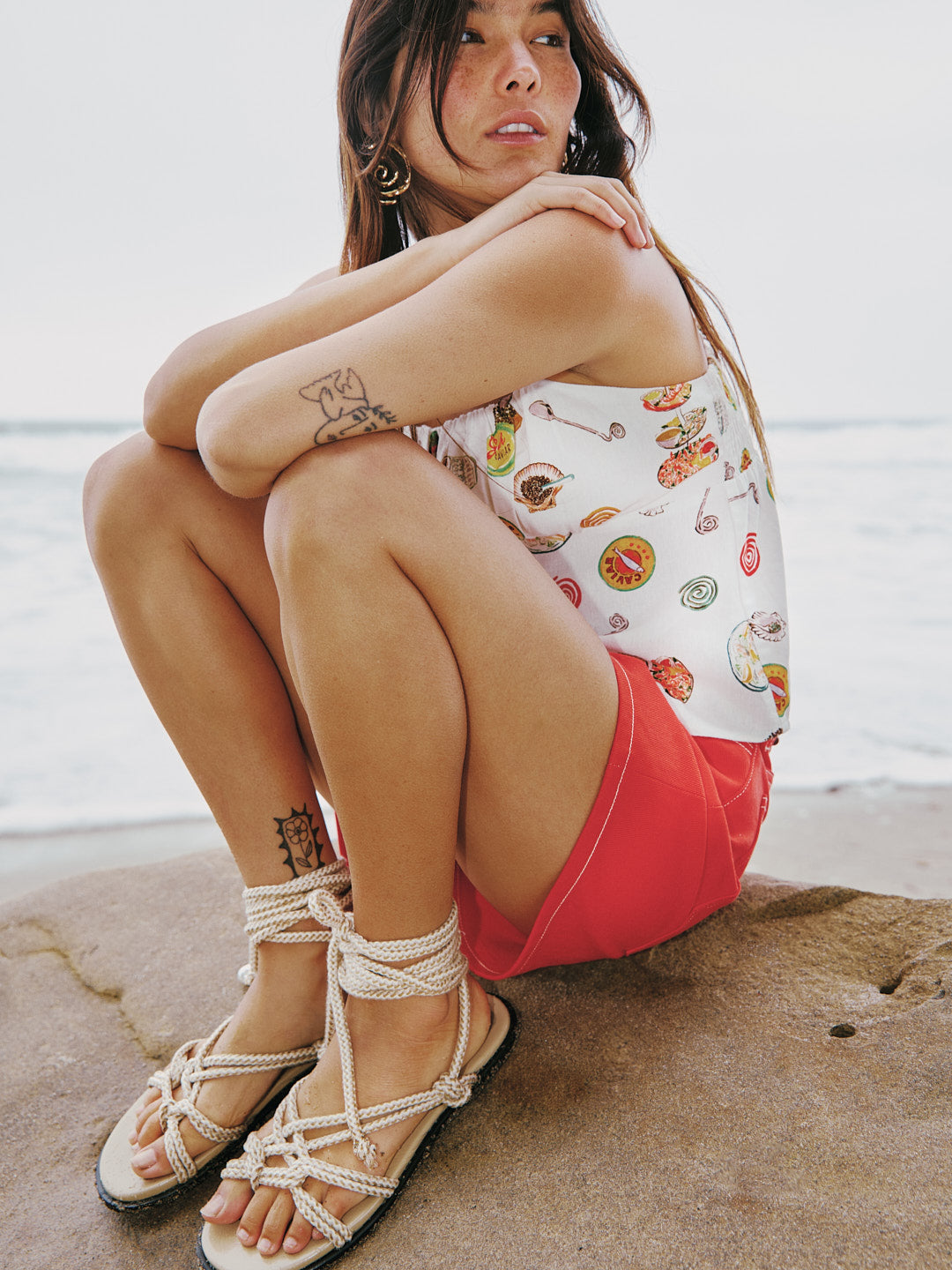 Tory Cord Sandals - Stone Beige