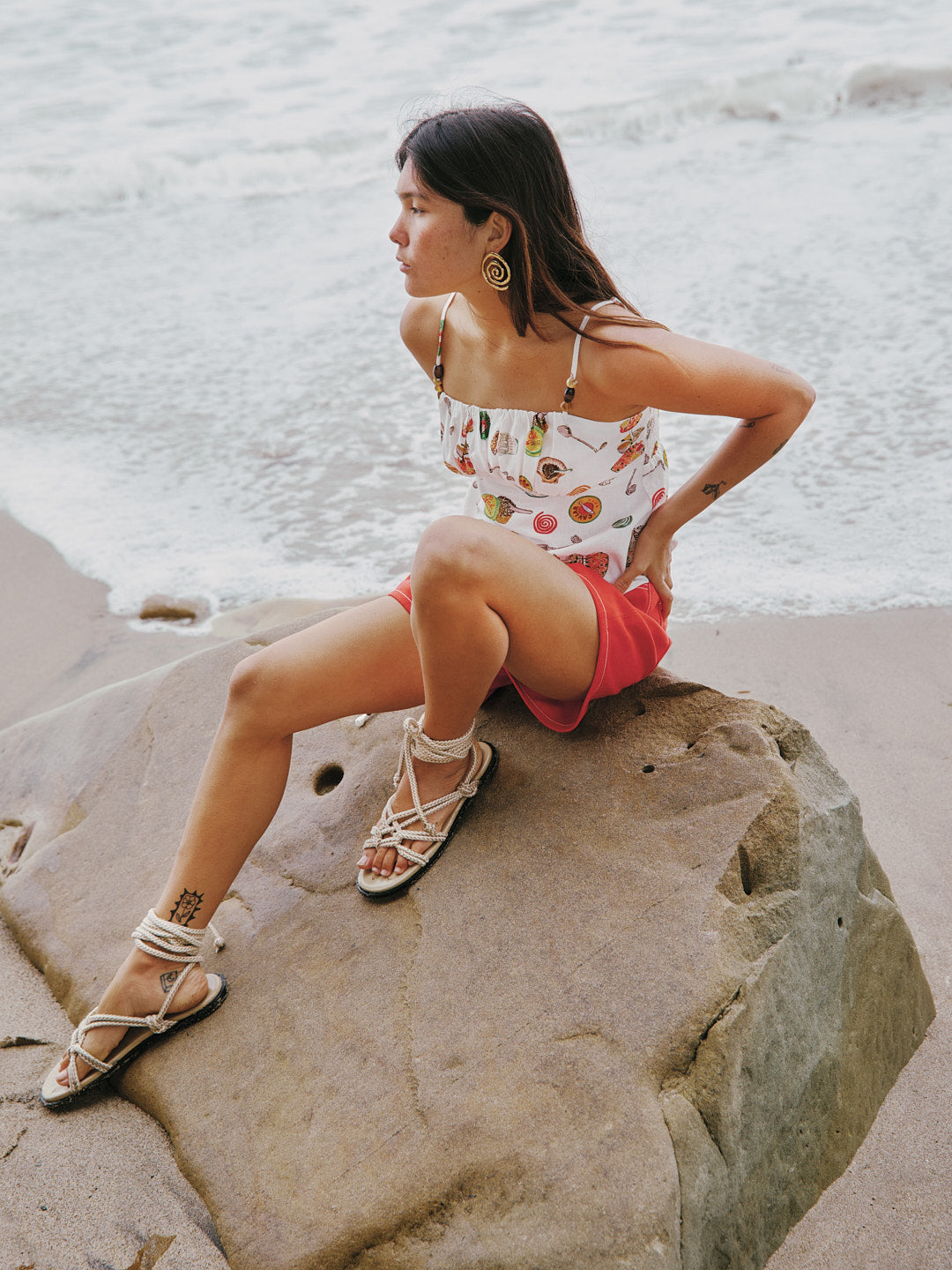 Tory Cord Sandals - Stone Beige