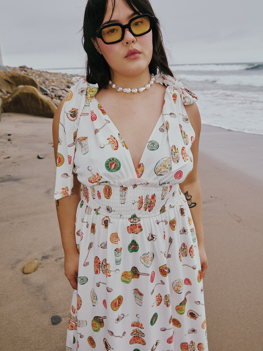 Monroe Dress - Caviar Dreams White