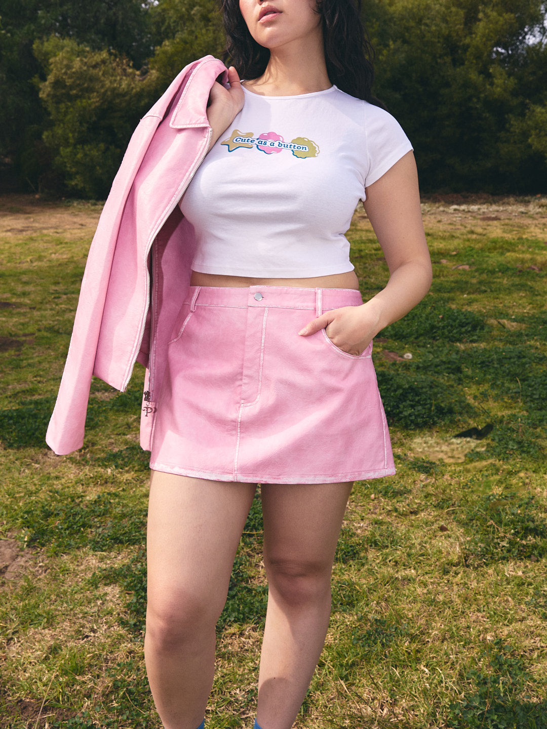 【I AM MARI】Cilia Pocket H-Line Skirt Mariah Mini Skirt - Polly Pocket™ Pink – Lisa Says Gah