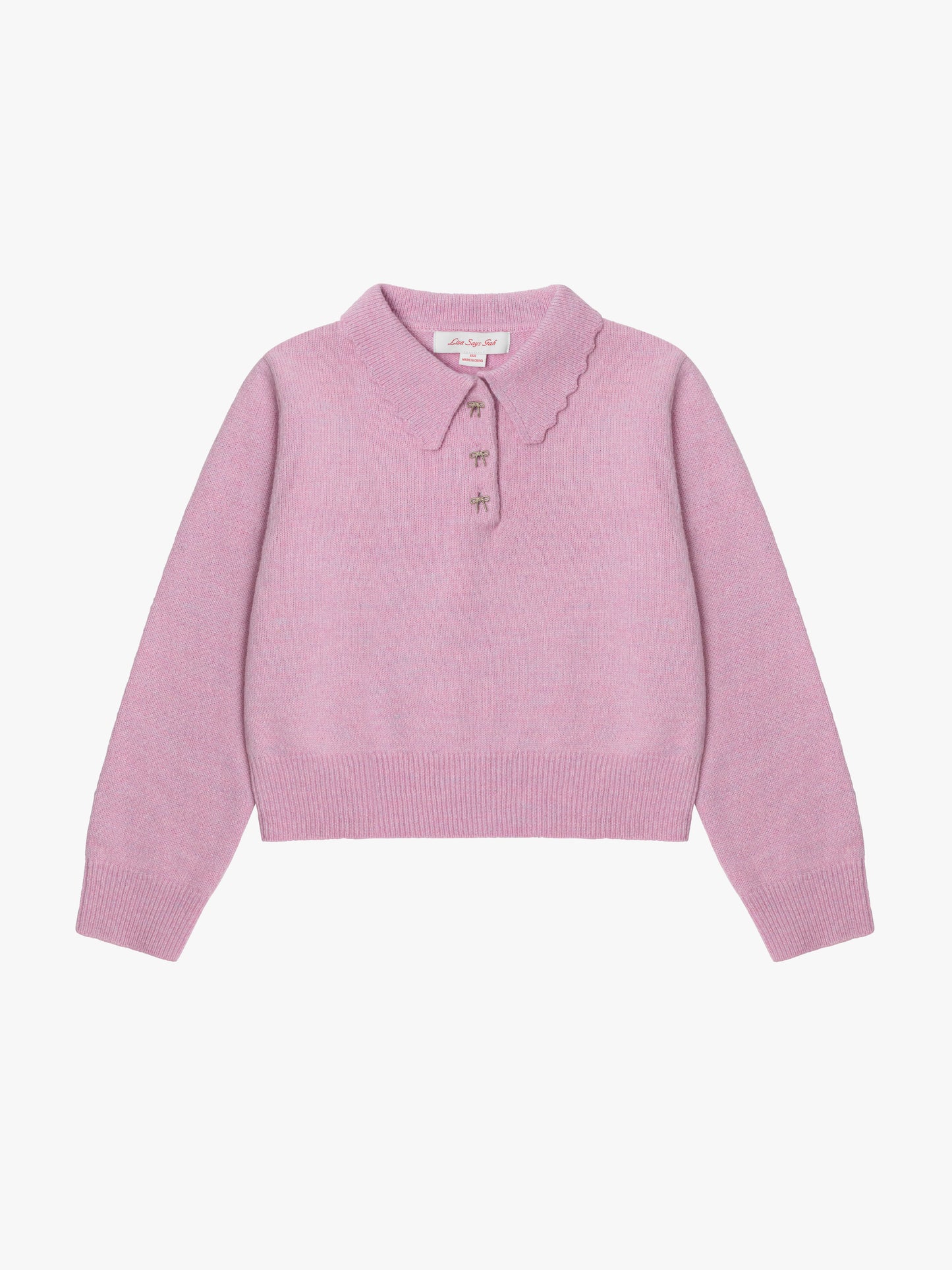 Posey Polo Sweater - Ballet Pink