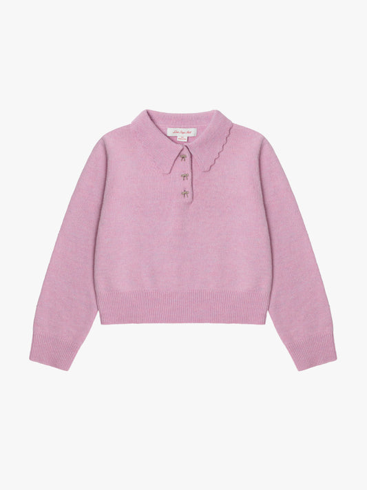 Posey Polo Sweater - Ballet Pink