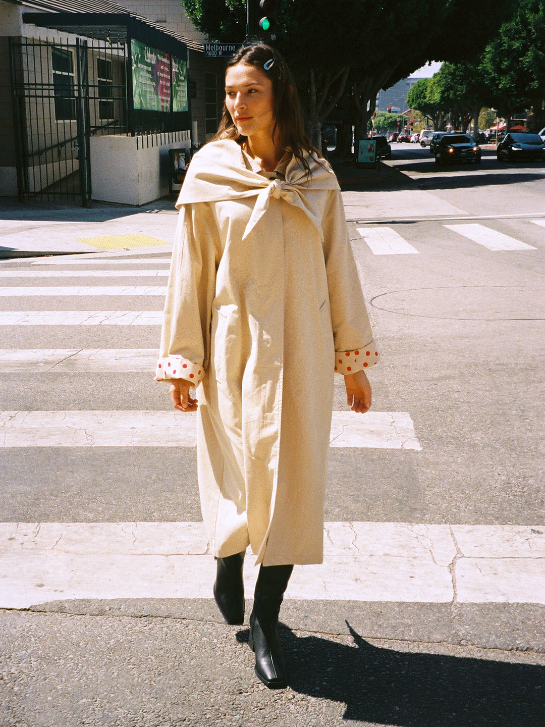 gypsohila Light Duck Coat Beige× Black Duck x Nylon Twill Coat — Beige x Khaki – La Garçonne