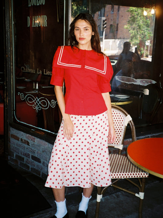 Keisha Blouse - Cherry Red