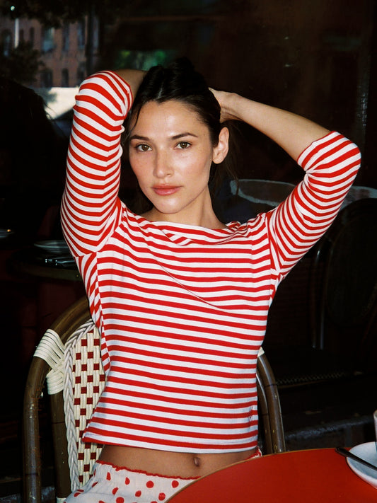 Nia Top - Scarlett Stripe