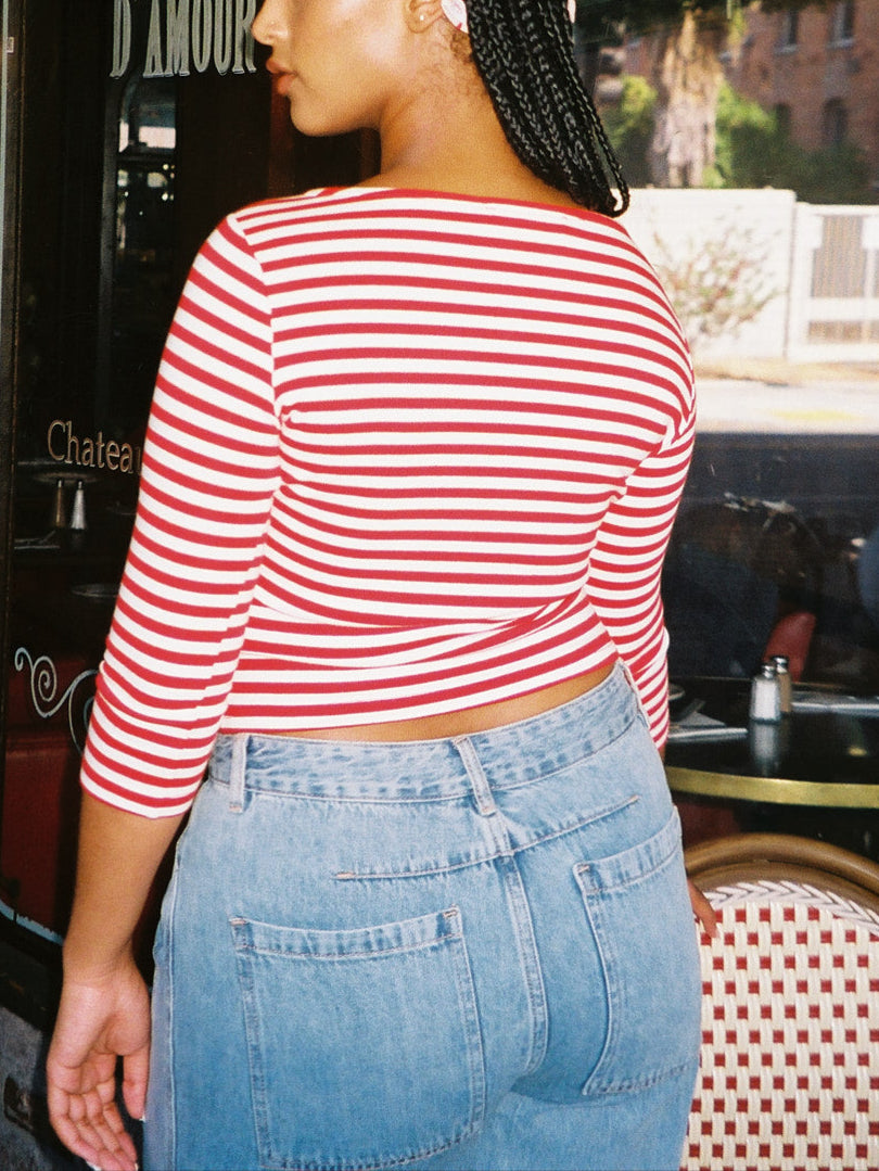 Nia Top - Scarlett Stripe