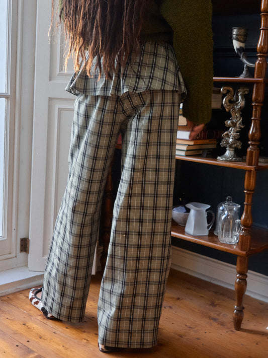 Renee Pant - Moss Plaid