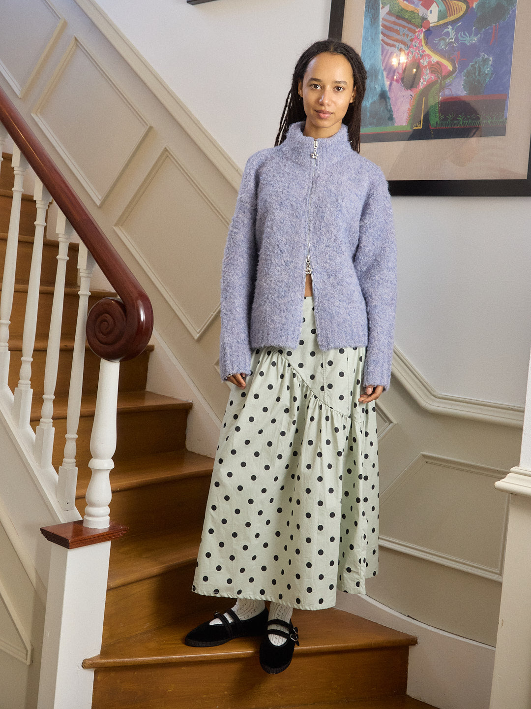 Gemma Zip Up - Cornflower