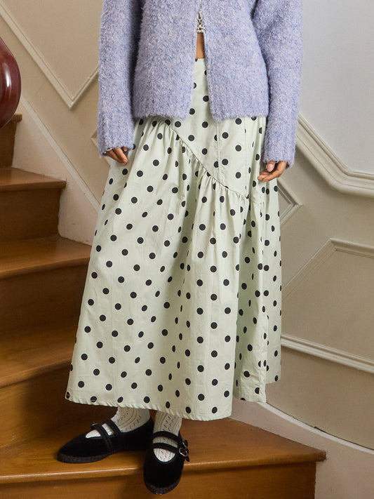 Maeve Midi Skirt - Mint Chip Dot