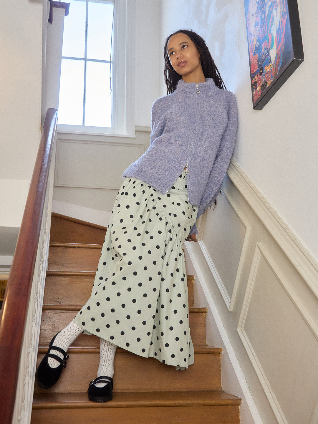 Gemma Zip Up - Cornflower