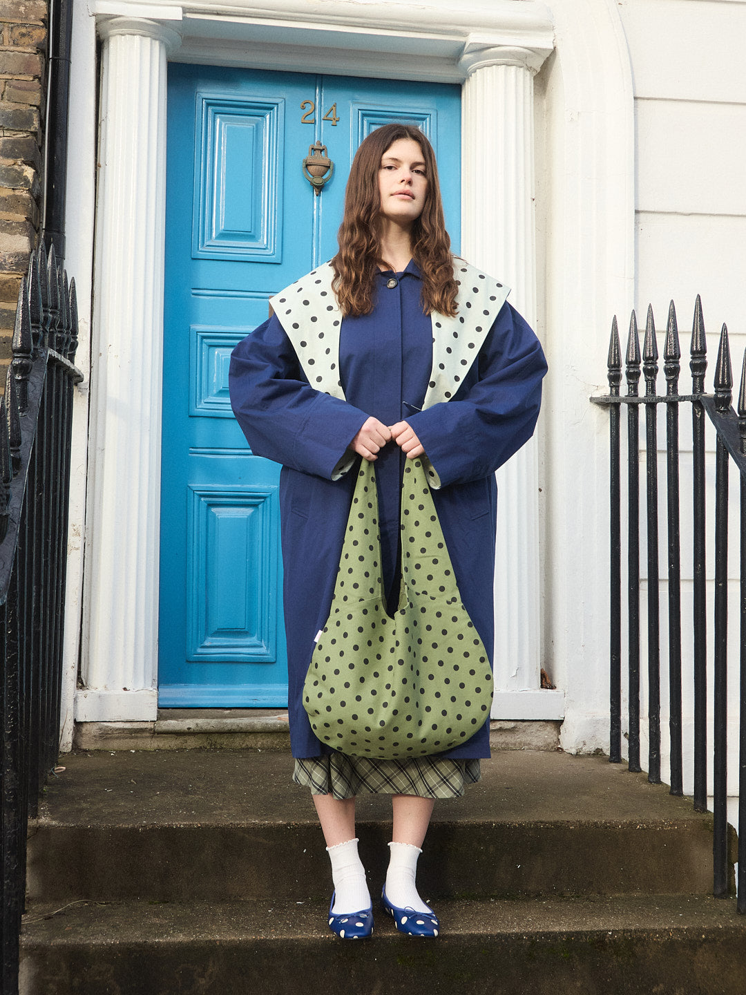 Vera Tote Bag - Moss Dot