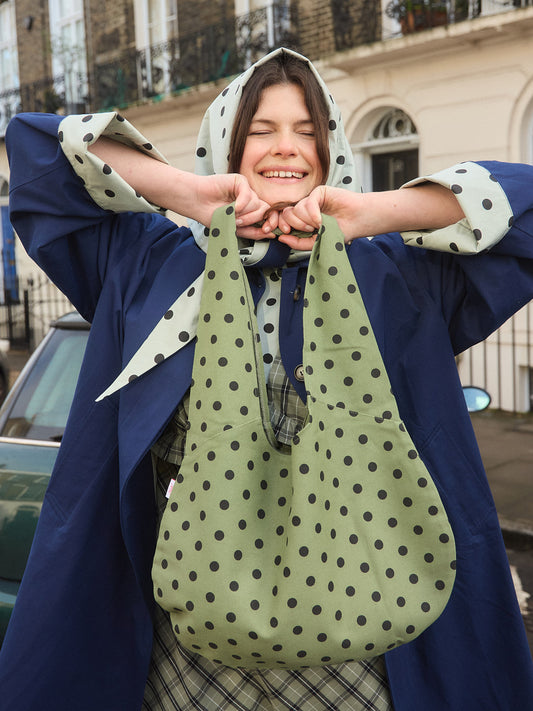 Vera Tote Bag - Moss Dot