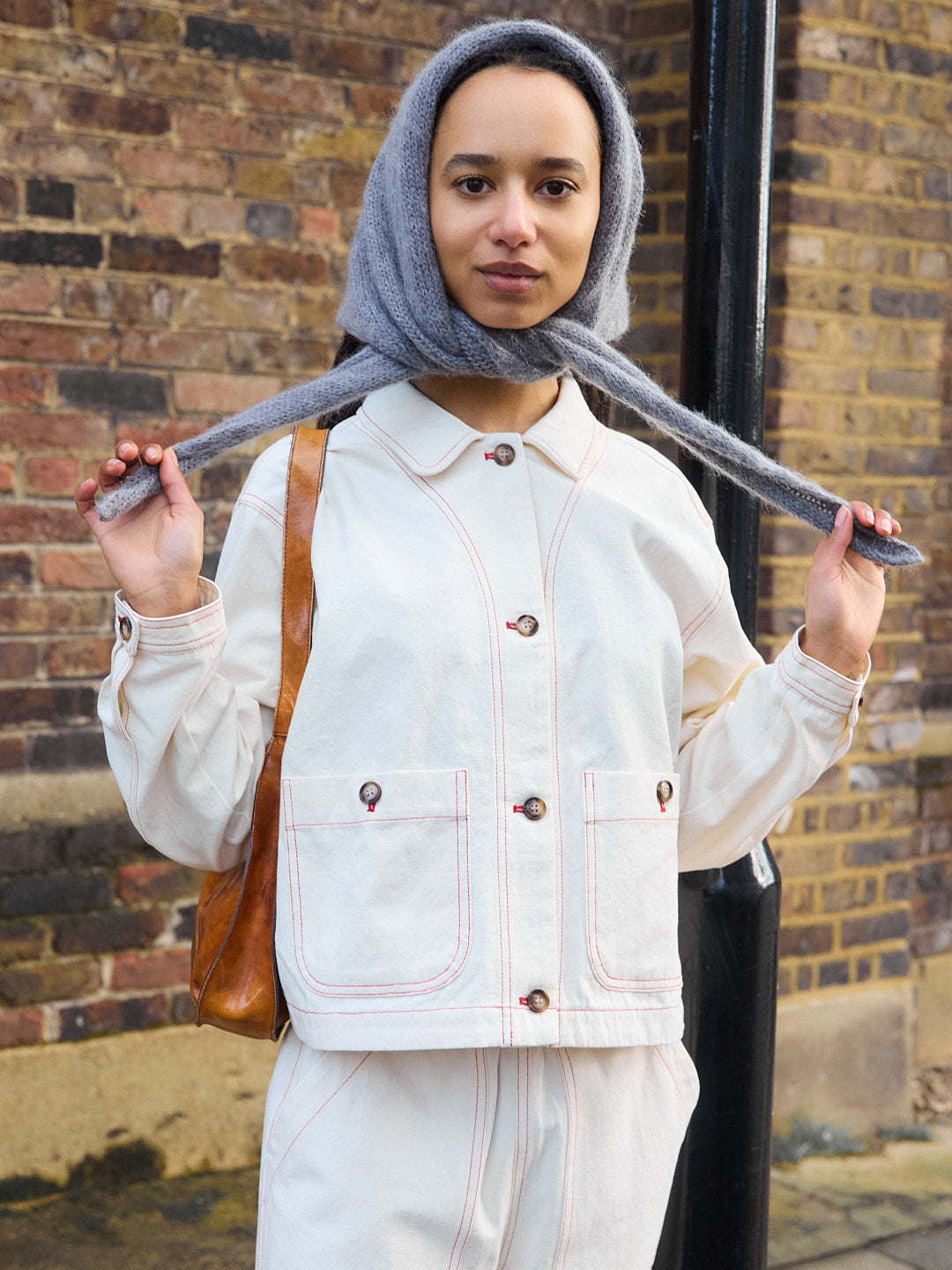 Daphne Jacket - Cream/Red