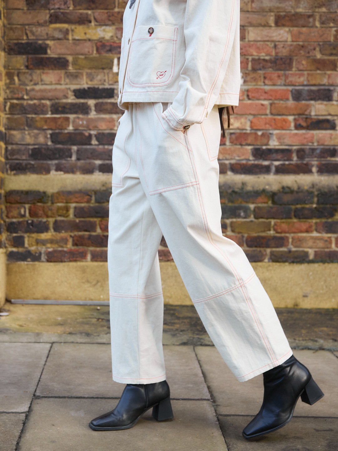 Rei Pant - Cream/Red – Lisa Says Gah