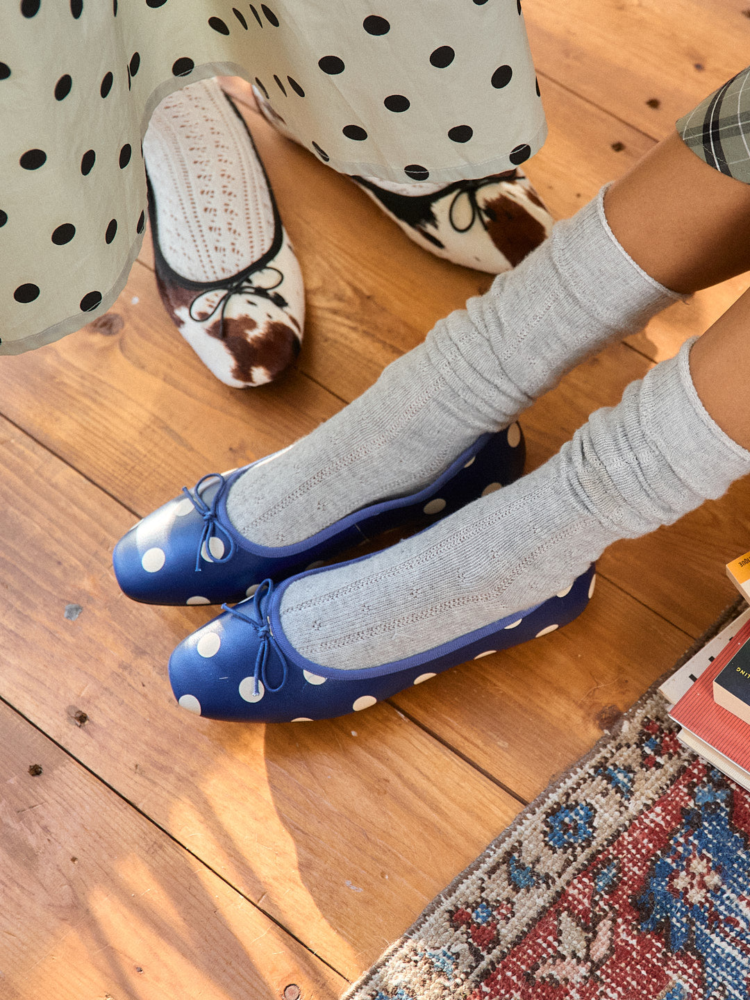 Matilda Flat - Navy Dot