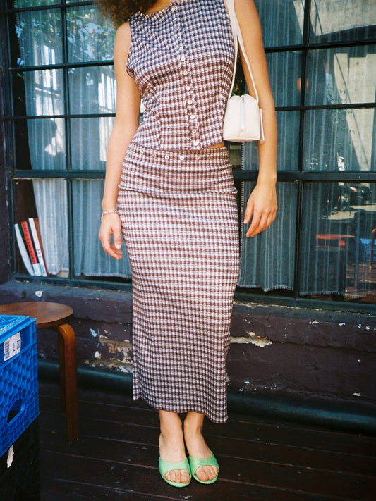 Sammy Skirt - Cocoa Plaid