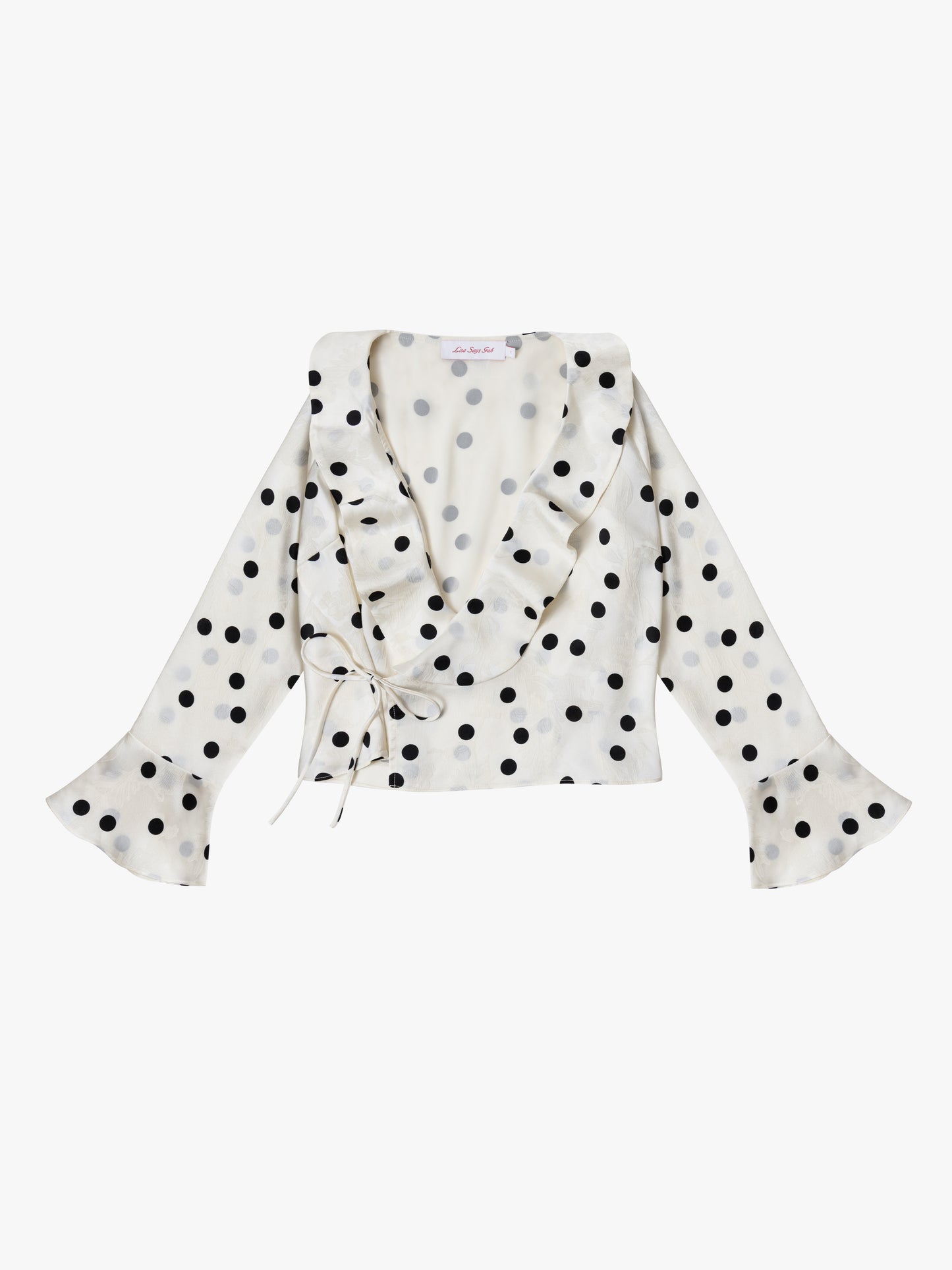 Ricki Wrap Top - White Dot