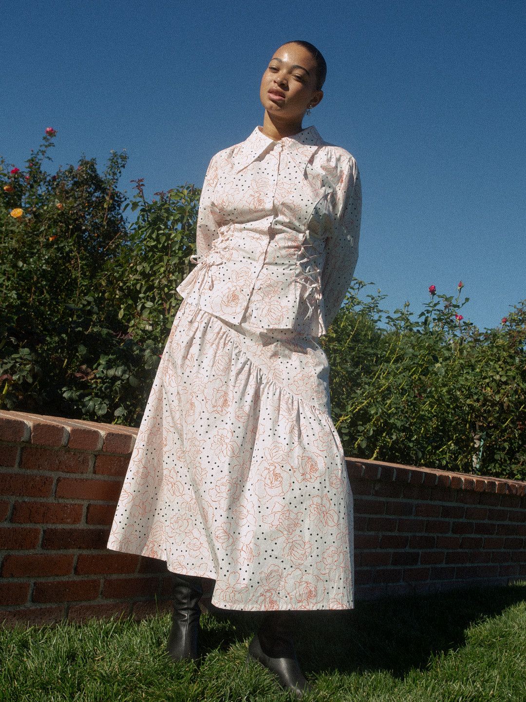 Jasper Button Up - Rose Dot White – Lisa Says Gah