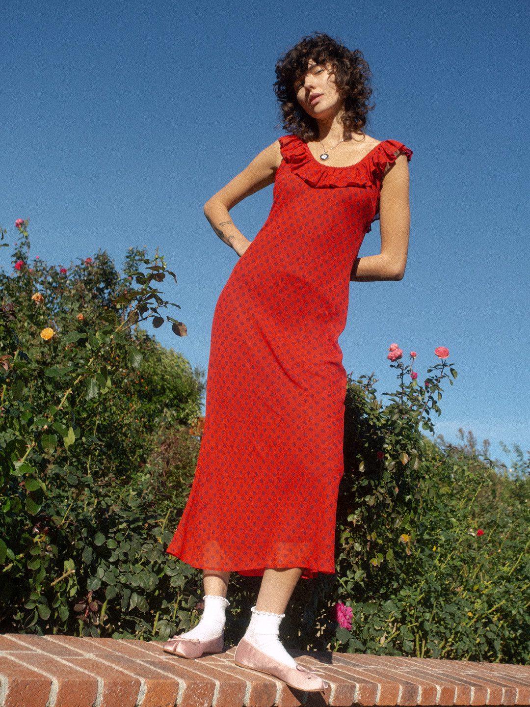 Dahlia Dress - Red Dot