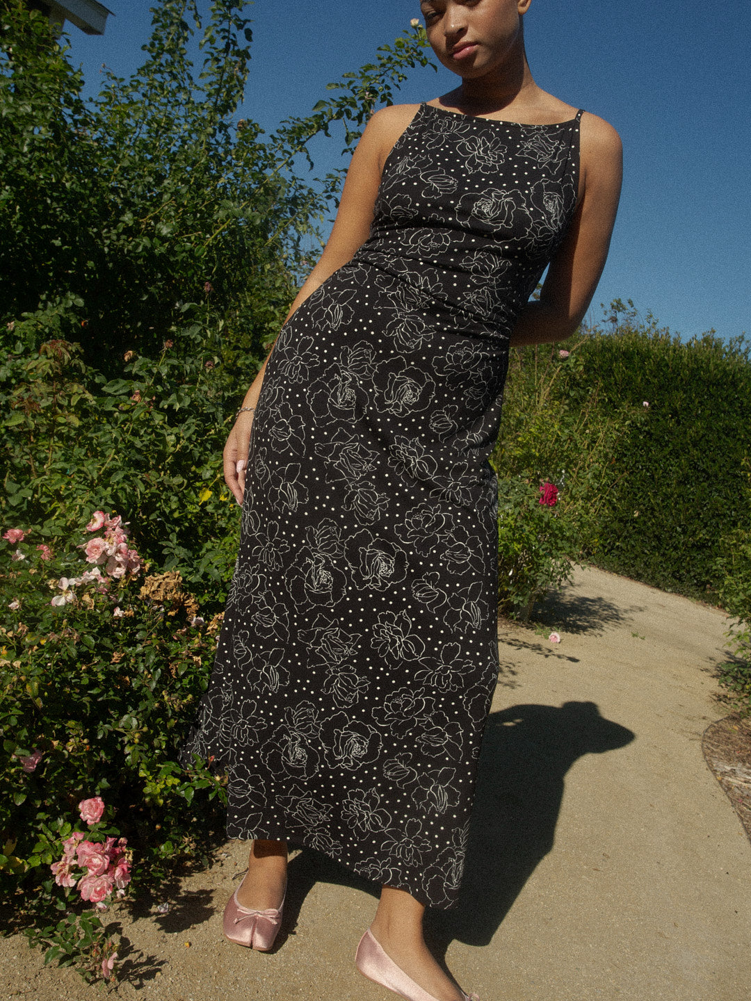 Maya Dress - Rose Dot Black