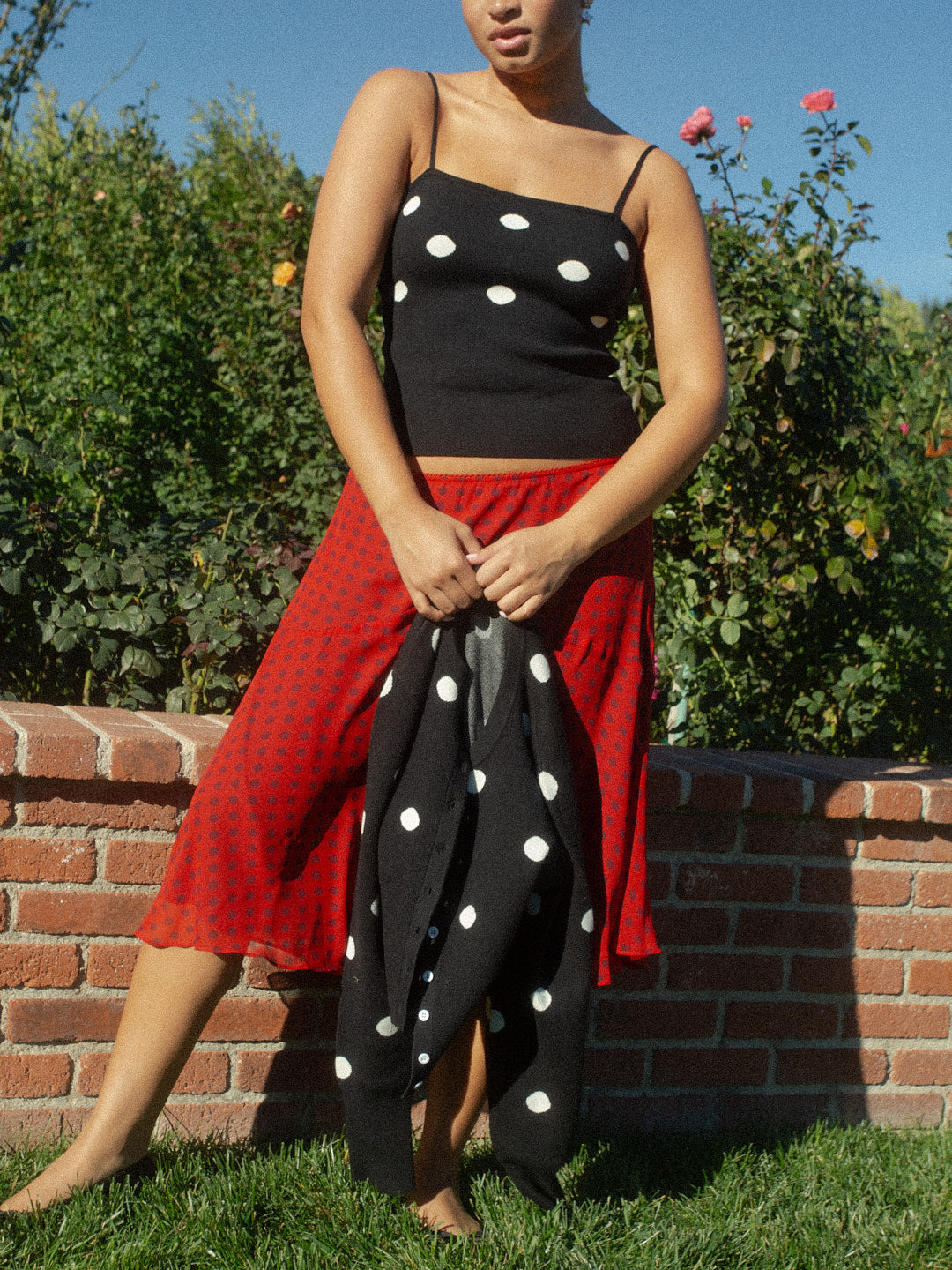 Emi Tank - Black/White Dot