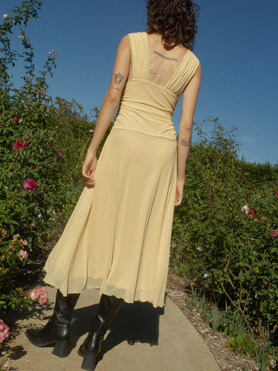 Maribel Dress - Yellow Dot