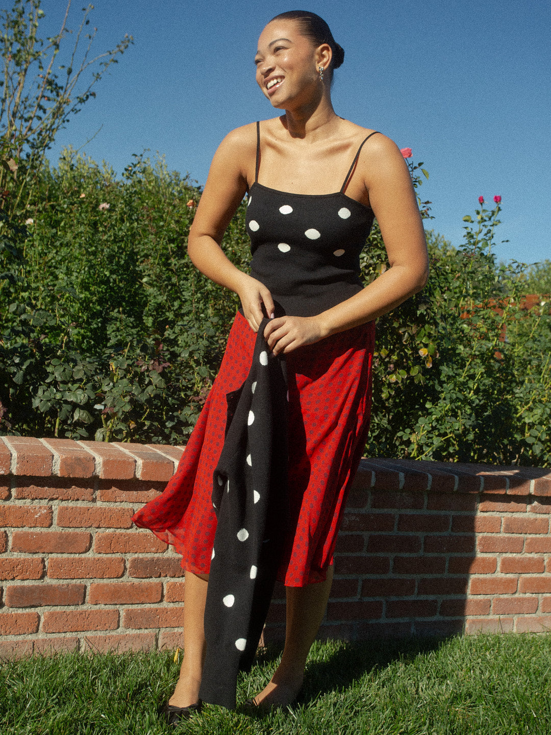 Emi Tank - Black/White Dot