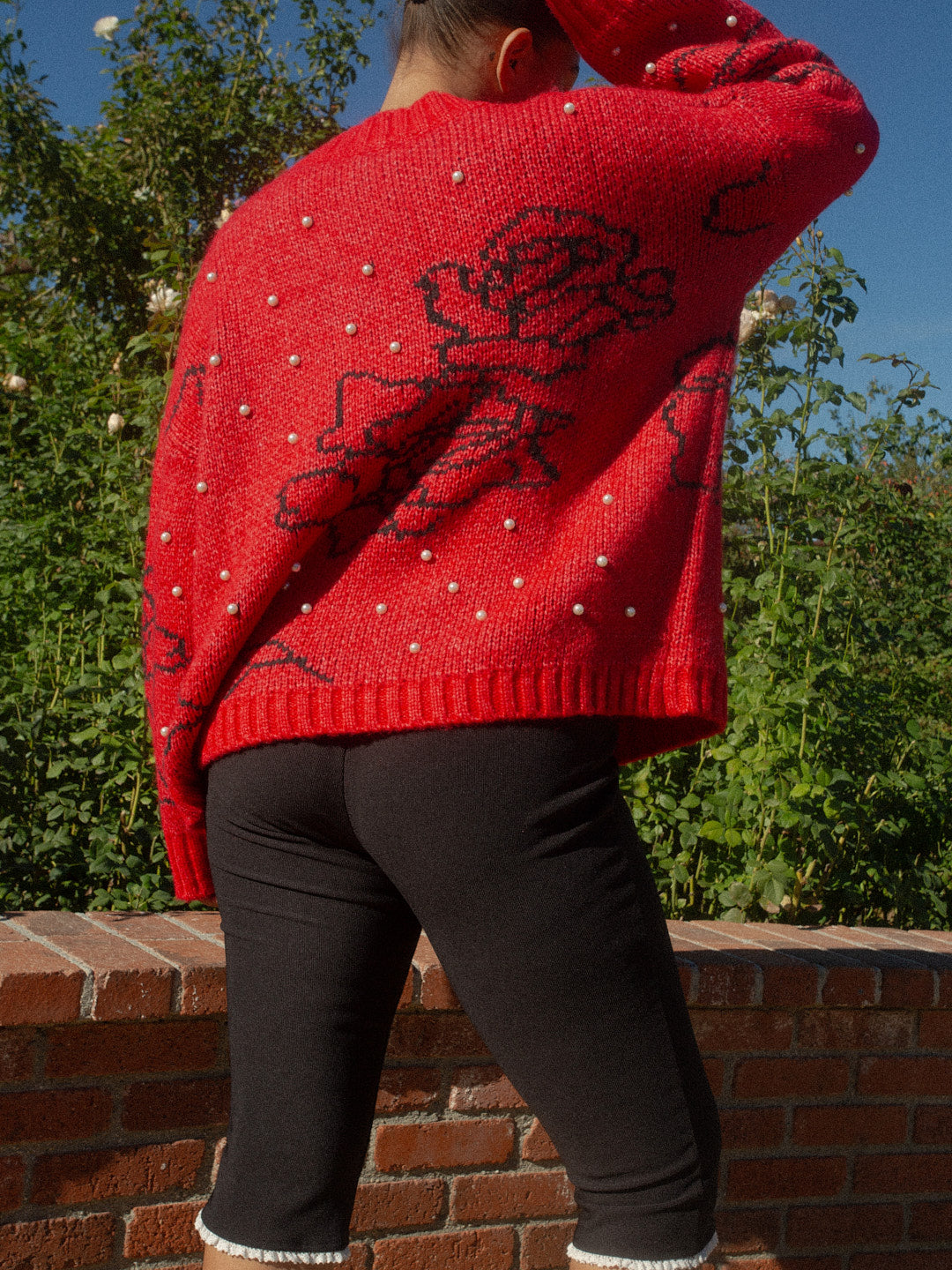 Iris Pearl Sweater - Rose Dot Red