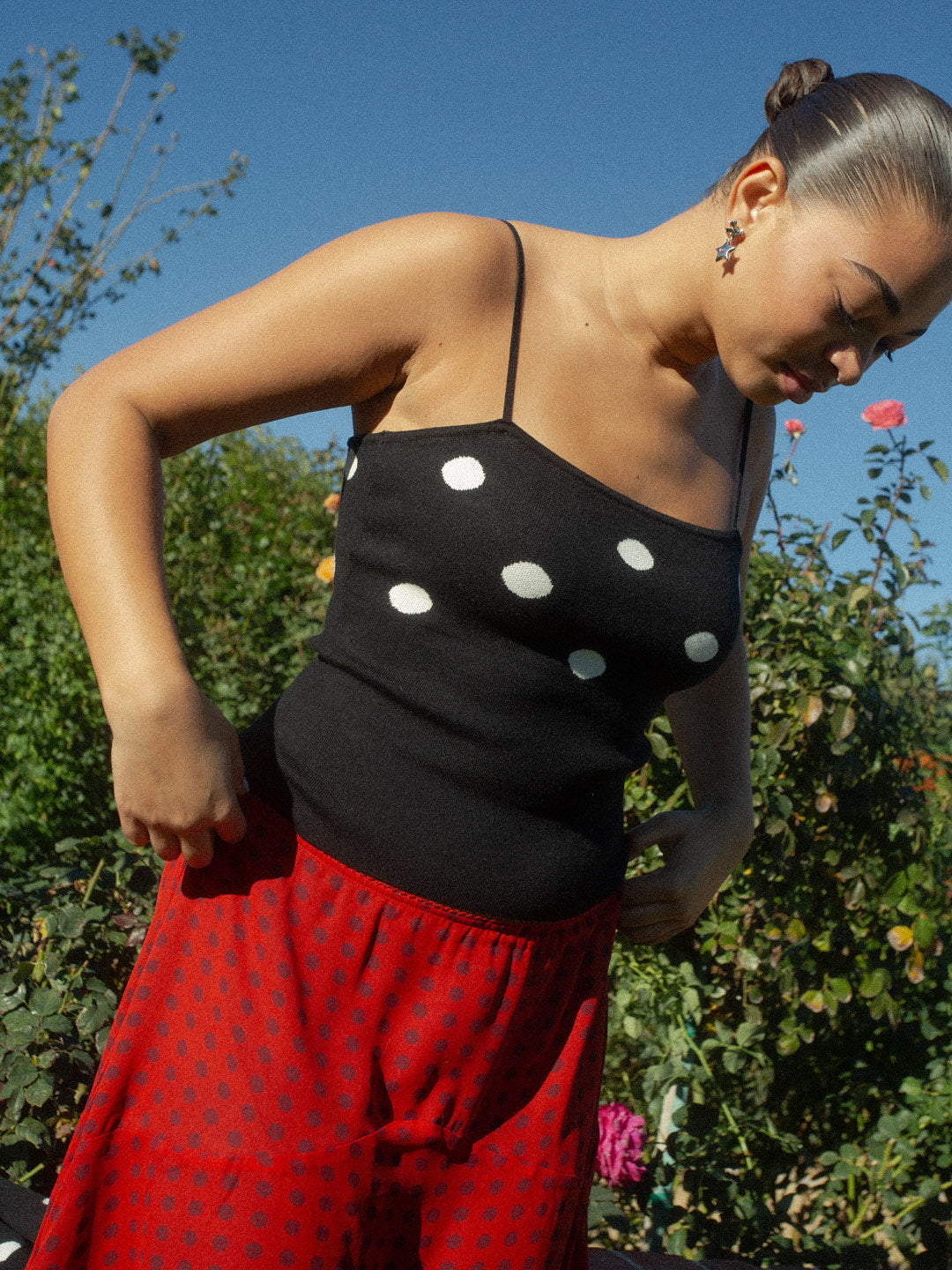 Emi Tank - Black/White Dot