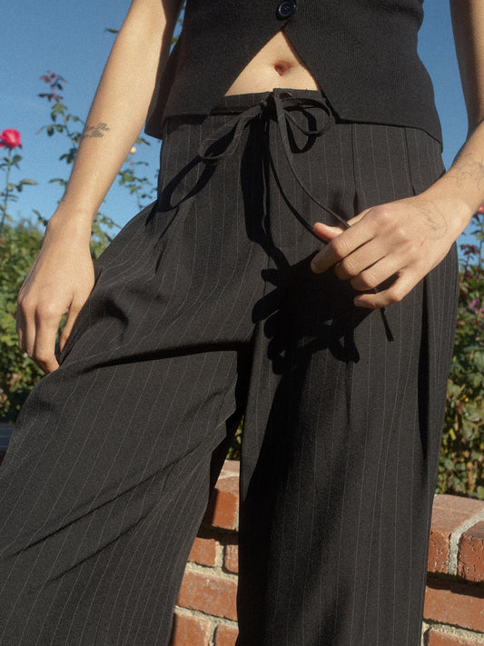 Margot Pant - Black Pinstripe
