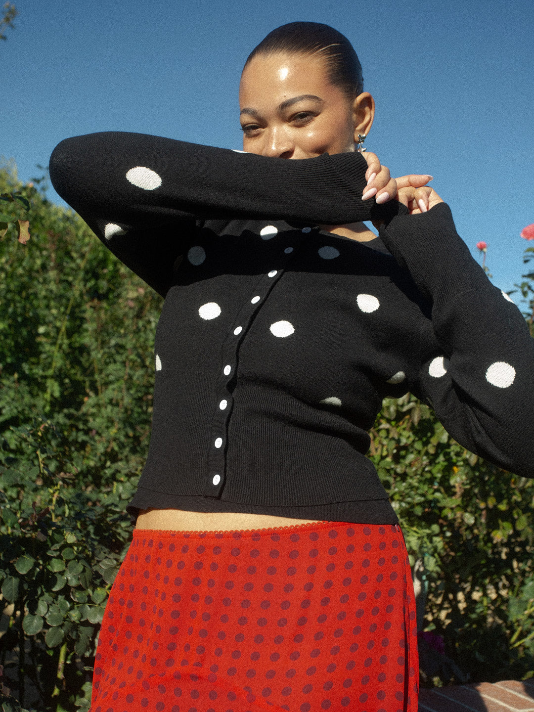 Emi Cardi - Black/White Dot